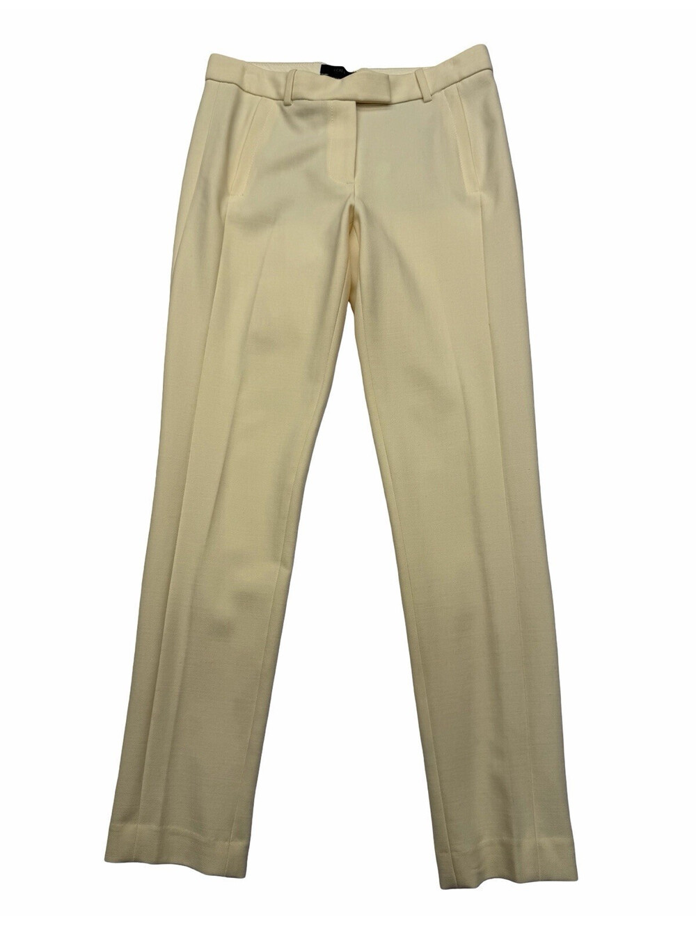 J. Crew Maddie Slim Leg Trouser Dress Pants Wool Blend Ivory Size US 2